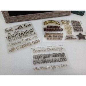 The Stamps of Life Clear Acrylic Stamps Set of 3 Birthday Holiday Friendship